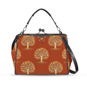 Sac à main Orange Héritage Arbre de Vie Ambre – Édition Éternelle – SATINUXE